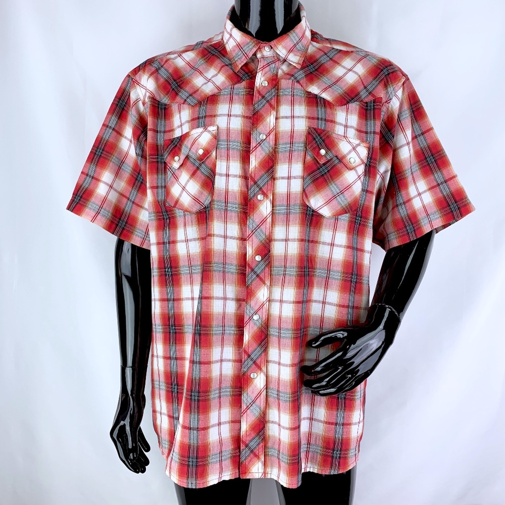 Wrangler Mens 3XL Red Western Shirt